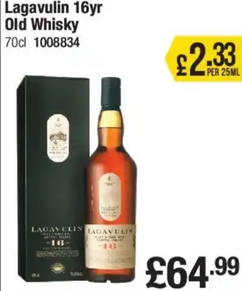 Makro Lagavulin 16yr Old Whisky 70cl offer