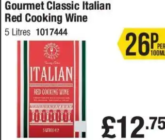 Makro Gourmet Classic Italian Red Cooking Wine 5 litres offer