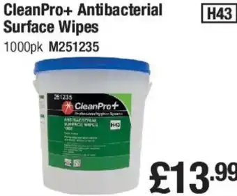 Makro CleanPro+ Antibacterial Surface Wipes 1000pk offer