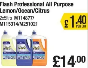 Makro Flash Professional All Purpose Lemon/ Ocean/ CItrus 2x5ltrs offer