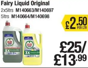 Makro Fairy Liquid Original 2x5ltrs offer