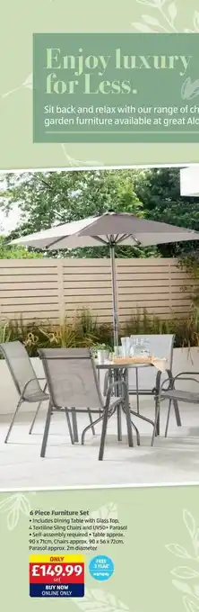 Aldi 6 piece furniture set offer