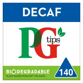 Tesco Pg tips 140 decaf teabags biodegradable 406g offer