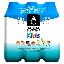 Tesco Aqua carpatica kids natural still water 6x250ml offer