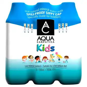 Tesco Aqua carpatica kids natural still water 6x250ml offer