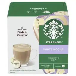 Tesco Starbucks nescafe dolce gusto white mocha coffee 6 capsules 123g offer