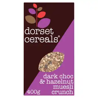 Tesco Dorset cereals muesli crunch dark chocolate hazelnut 400g offer