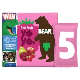 Tesco Bear pure fruit yoyo raspberry 5 x 20g offer