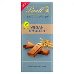 Tesco Lindt classic recipe vegan smooth chocolate 100g offer