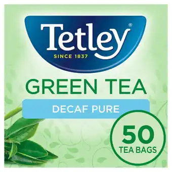 Tesco Tetley decaffeinated green tea 50s 100g offer