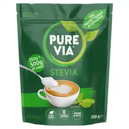 Tesco Pure via sweet granules with stevia leaf 250g offer