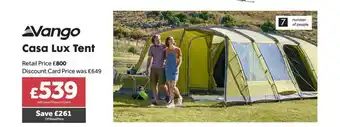 GO Outdoors Vango Casa Lux Tent offer