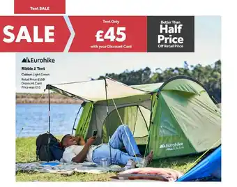 GO Outdoors Eurohike Ribble 2 Tent offer