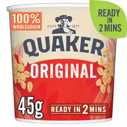 Tesco Quaker oat so simple original porridge pot 45g offer
