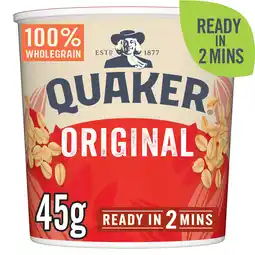 Tesco Quaker oat so simple original porridge pot 45g offer