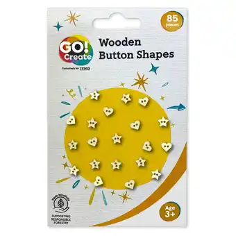 Tesco Go create wooden button shapes 85 pieces offer