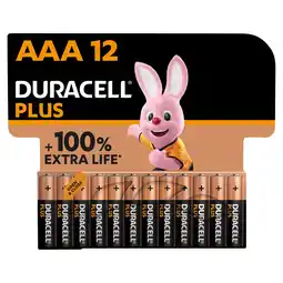 Tesco Duracell plus aaa 12 pack offer