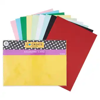 Tesco Go create coloured card 20 sheets offer