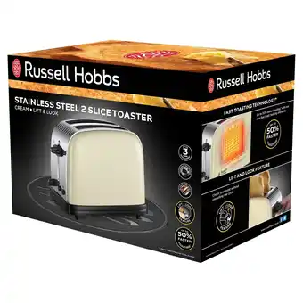 Tesco Russell hobbs colours 2 slice toaster cream offer