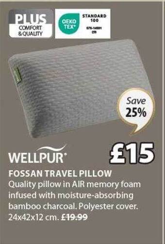 JYSK Wellpur fossan travel pillow offer