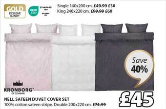 JYSK Kronborg nell sateen duvet cover set offer