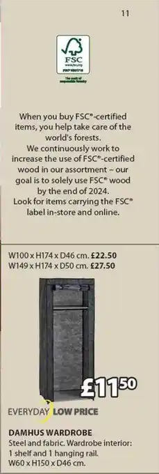 JYSK Damhus wardrobe offer