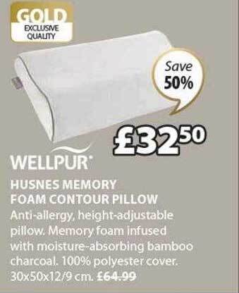JYSK Wellpur husnes memory foam contour pillow offer