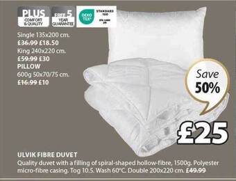 JYSK Ulvik fibre duvet offer
