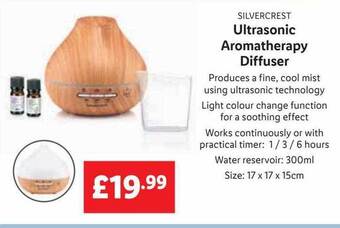 Lidl Silvercrest ultrasonic aromatherapy diffuser offer