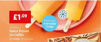 Lidl Gelatelli Space Runner Ice Lollies offer