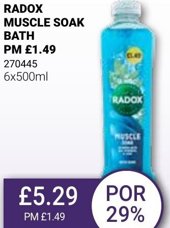 Bestway Radox Muscle Soak Bath 6x500ml offer