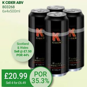 Bestway K Cider ABV 6x4x500ml offer
