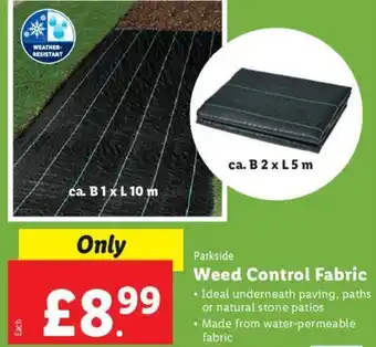 Lidl Parkside Weed Control Fabric offer