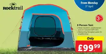 Lidl Rocktrail 6 Person Tent offer
