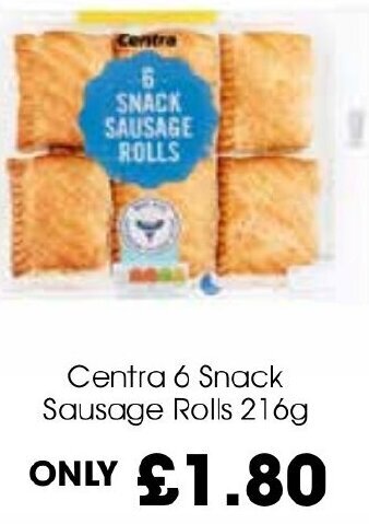 Centra Centra 6 Snack Sausage Rolls 216g offer