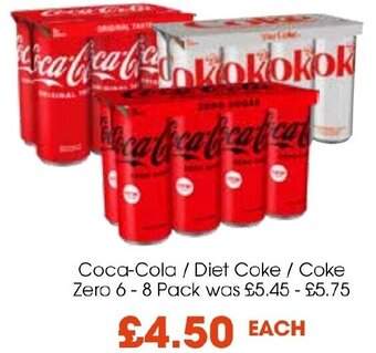 Centra Coca-Cola / Diet Coke / Coke Zero 6-8 Pack offer