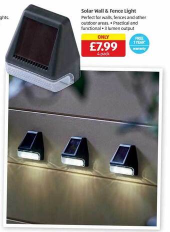 Aldi Solar wall & fence light offer