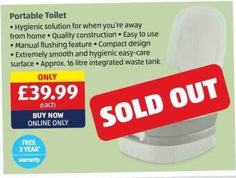 Aldi Portable toilet offer