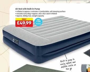 Aldi Air bed with built-in pump offer