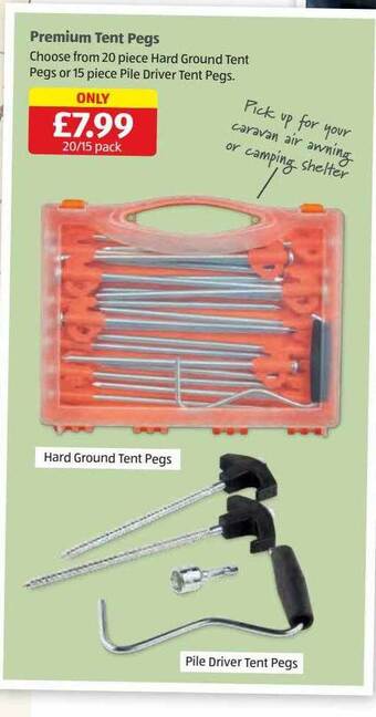 Aldi Premium tent pegs offer
