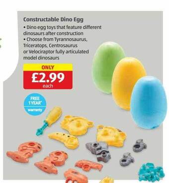 Aldi Constructable dino egg offer