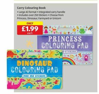 Aldi Carry colouring book offer