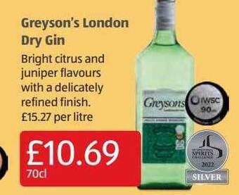 Aldi Greyson's london dry gin offer