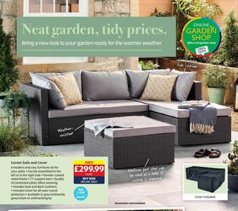 Aldi Corner sofa and cover offer