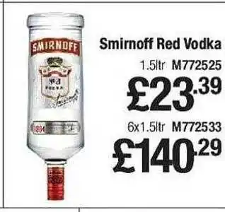 Makro Smirnoff red vodka offer