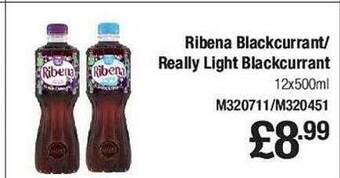 Makro Ribena blackcurrant really light blackcurrant offer