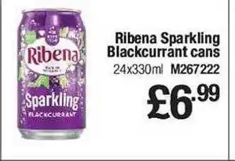 Makro Ribena sparkling blackcurrant cans offer
