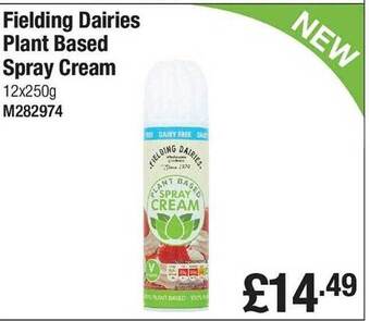 Makro Fielding dairies plant based spray cream offer