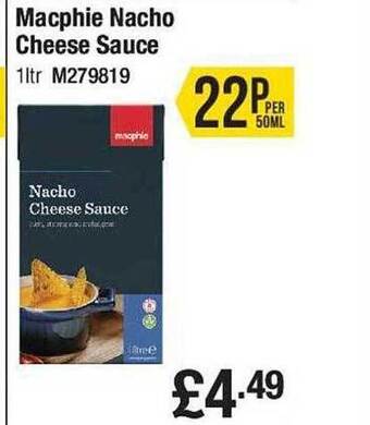 Makro Macphie nacho cheese sauce offer