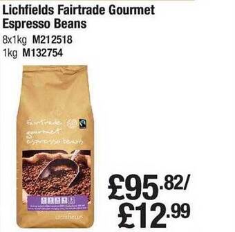 Makro Lichfields fairtrade gourmet espresso beans offer